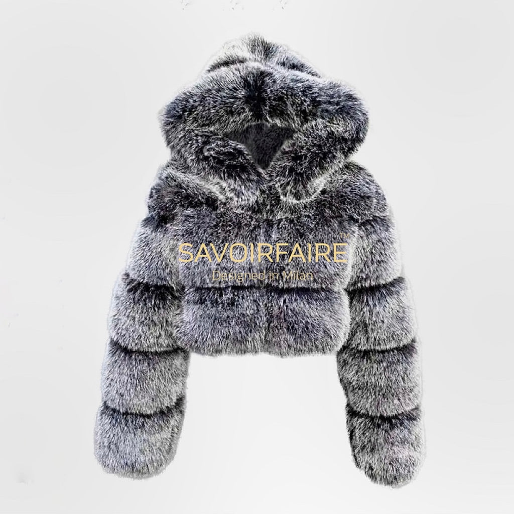 Giacca Bomber Crop Grigia