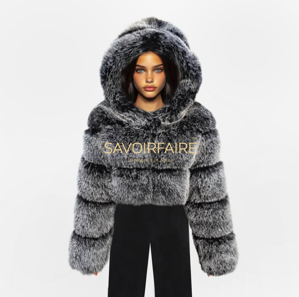 Giacca Bomber Crop Grigia