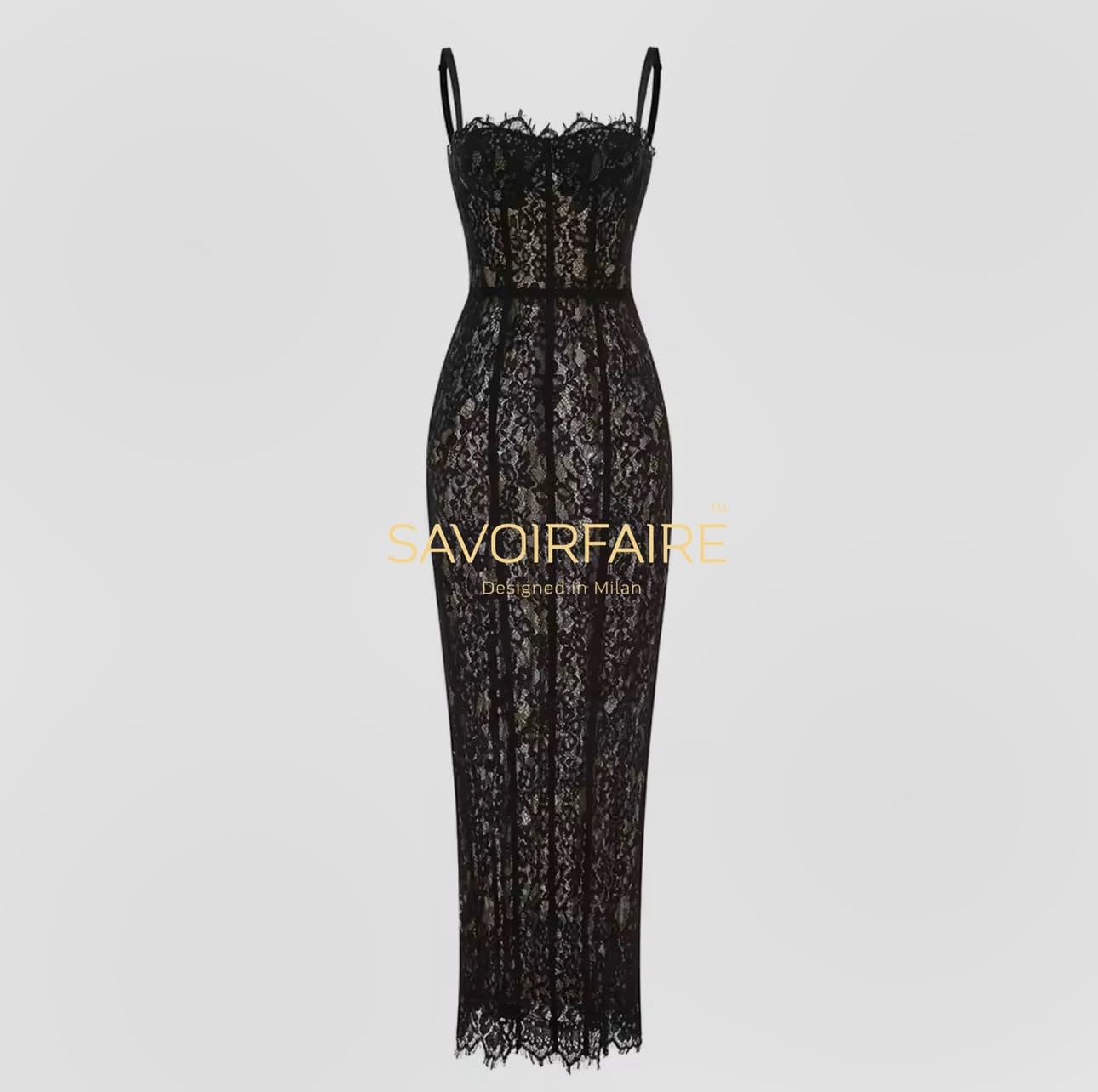 Vestito Pizzo Nero Imperiale